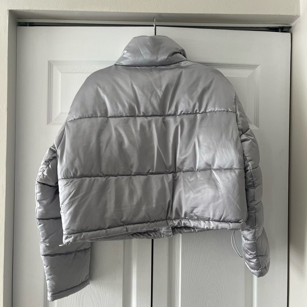 Silver Puffer Jacket - Picture 2 of 11